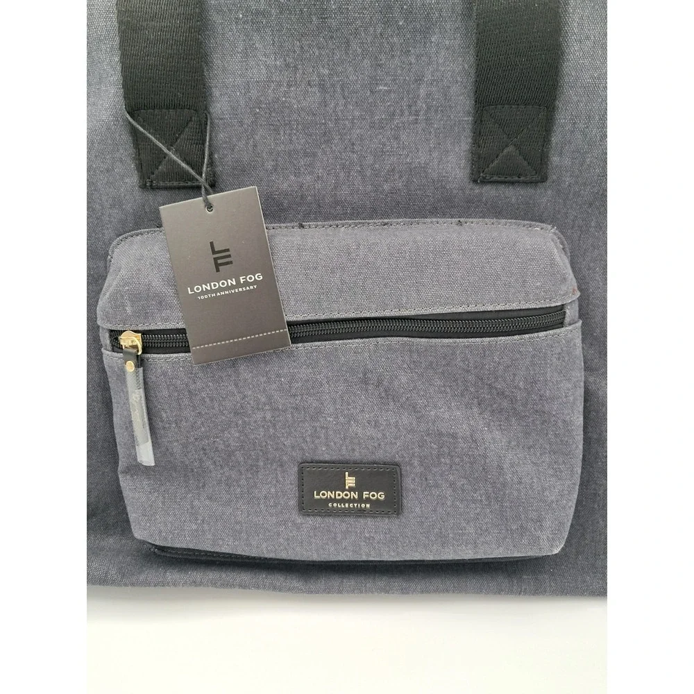 London Fog Canvas Duffel Bag-denim Weekender‎